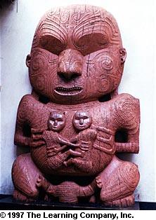 Maori carvings on sculpture